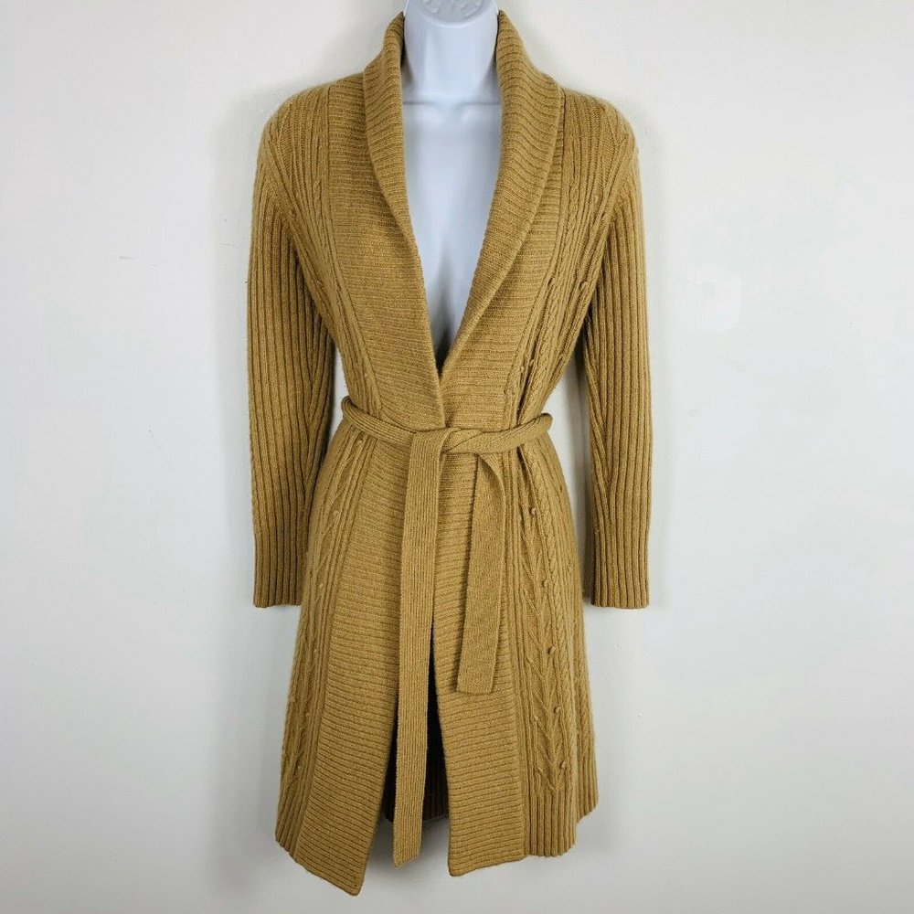 LOFT Petites Sweater XSP Tan Cardigan Duster B55